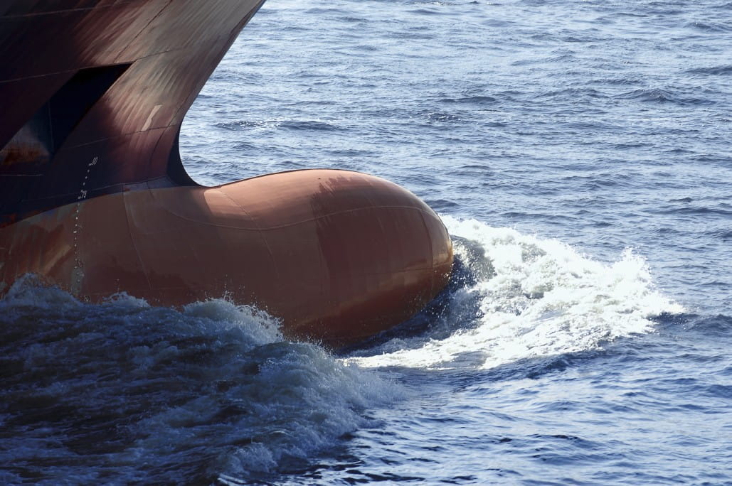 Bulbous bow of an "Oscar class" vessel